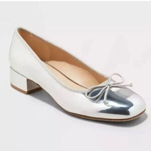 a new day Silver Block Heel Flats